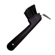 Roma Deluxe Hoof Pick With Brush - Black