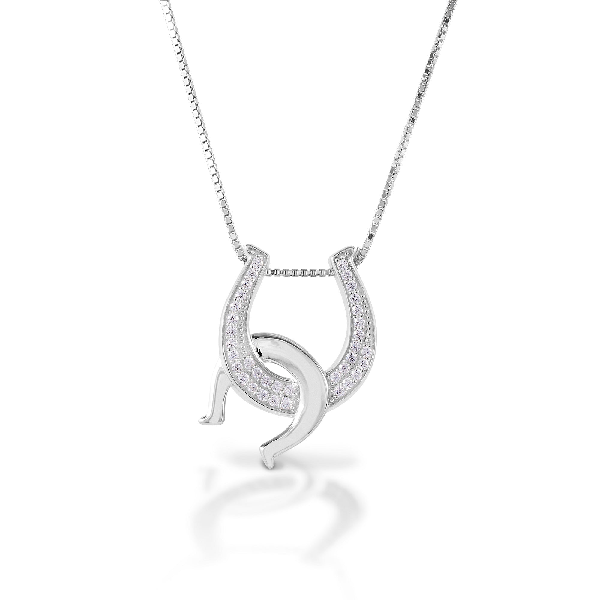Kelly Herd Necklace Clear Double Horseshoe