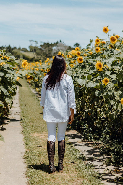 Saddle &amp; Canter Linen Shirt - White Back