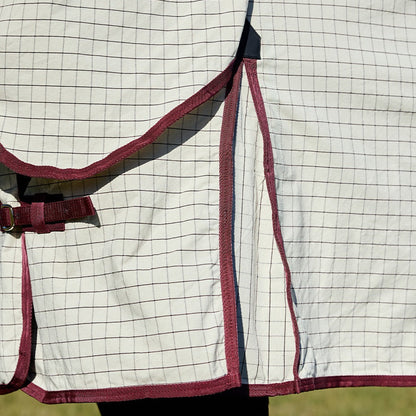 Saxon Kool Coat Cotton Sheet Combo - White Burgundy Gusset