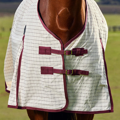 Saxon Kool Coat Cotton Sheet Standard Neck - White Burgundy Chest