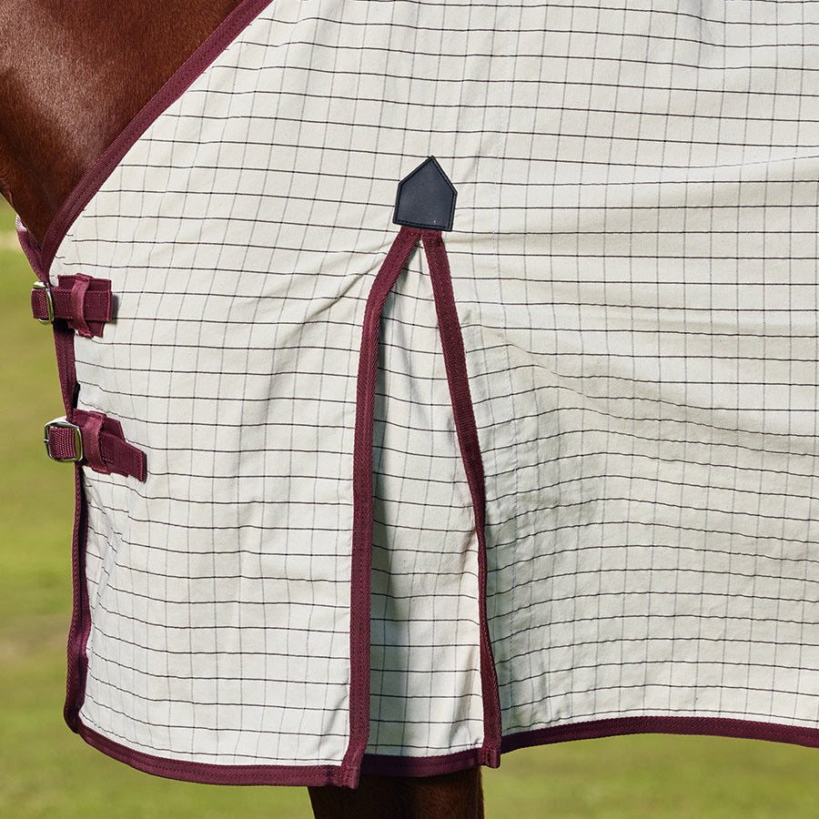 Saxon Kool Coat Cotton Sheet Standard Neck - White Burgundy Gusset