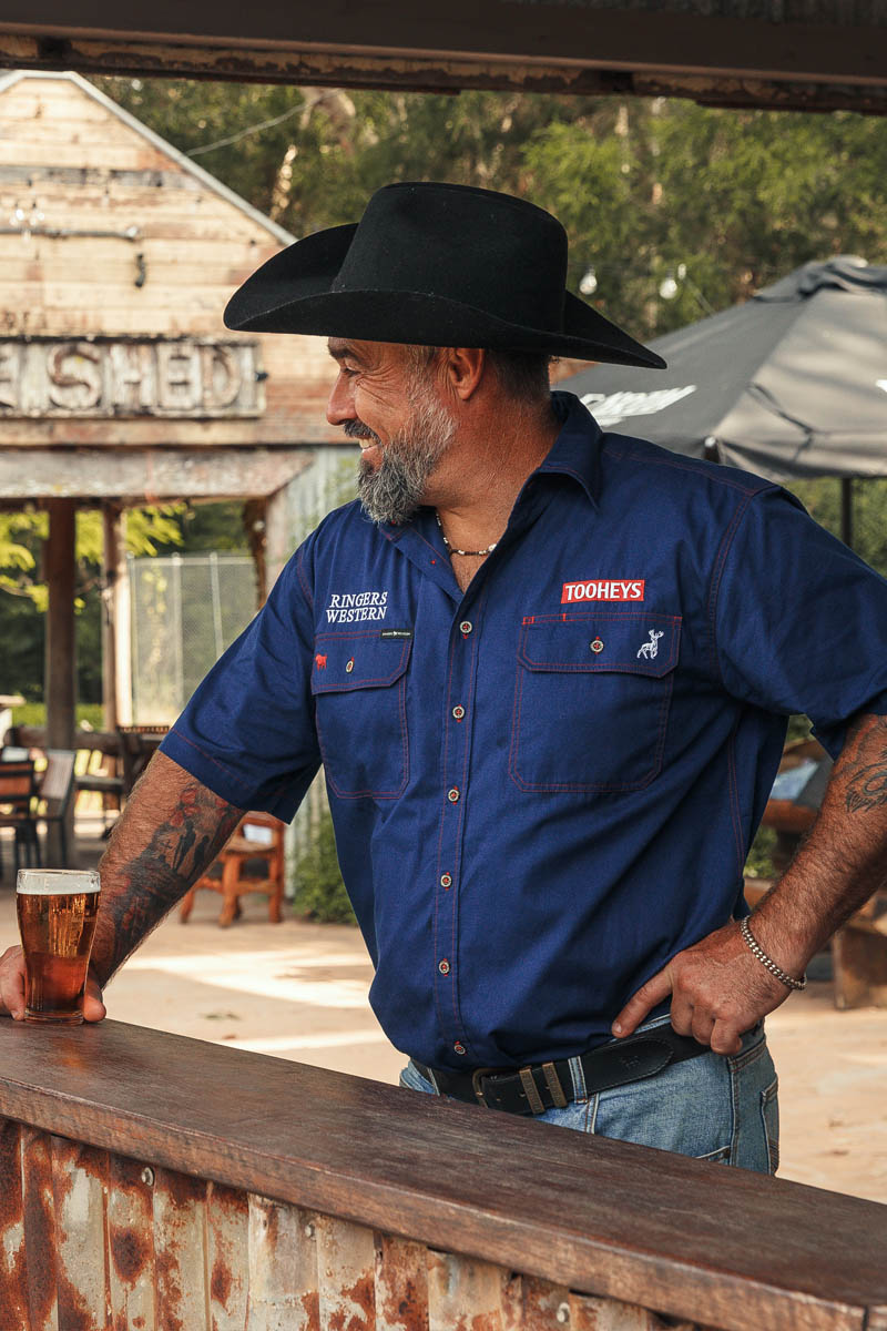 Tooheys X Ringers Mens Short Sleeve Full Button Work Shirt