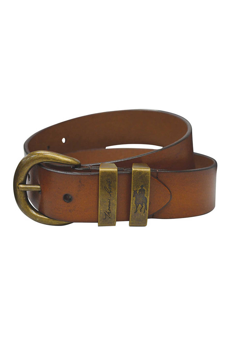Thomas Cook Brass Twin Keeper Belt - Camel