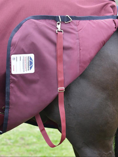 Weatherbeeta ComfiTec Essential Turnout Combo - Burgundy Navy Legstrap