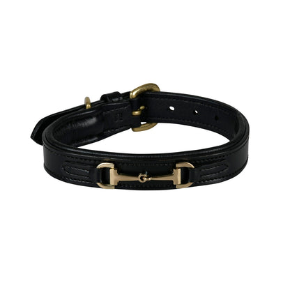 Weatherbeeta Leather Snaffle Dog Collar - Black
