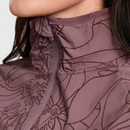 Weatherbeeta Lightweight UV Jacket - Mauve Wine In Bloom Zip Detail