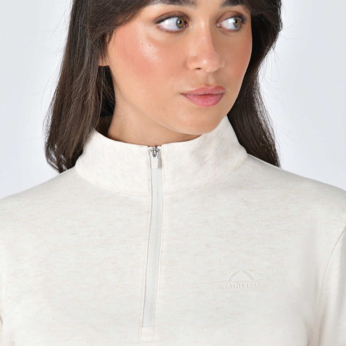 London Layer Long Sleeve Top - Light Cream Marle detail - 2