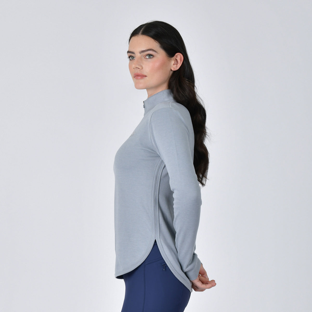 London Layer Long Sleeve Top - Bluestone Marle side