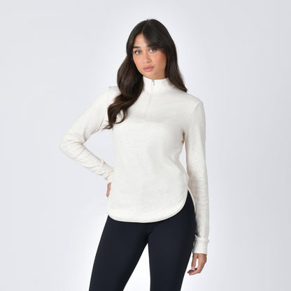 Weatherbeeta London Layer Long Sleeve Top - Light Cream Marle