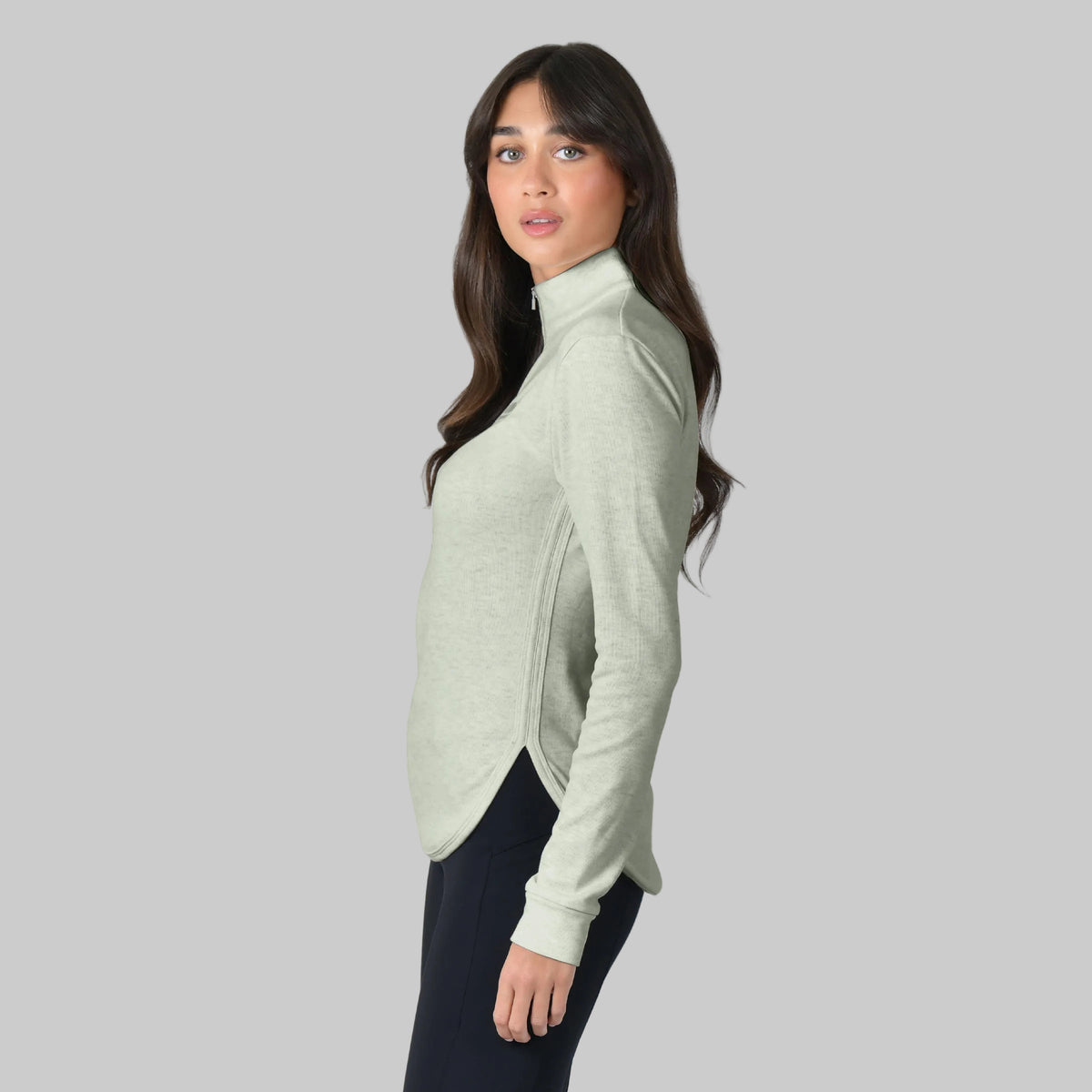 Weatherbeeta London Layer Long Sleeve Top - Olive Marle Side