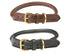 Weatherbeeta Rolled Leather Dog Collar - Brown Black