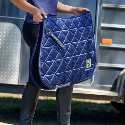 Weatherbeeta Satin Luxe Air-Tec Euro Jump Shaped Saddle Pad - Navy Lifestyle