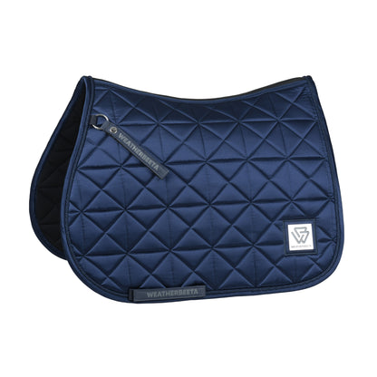 Weatherbeeta Satin Luxe Air-Tec Euro Jump Shaped Saddle Pad - Navy