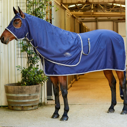 Weatherbeeta Show Sheet Standard Neck - Navy Grey Set