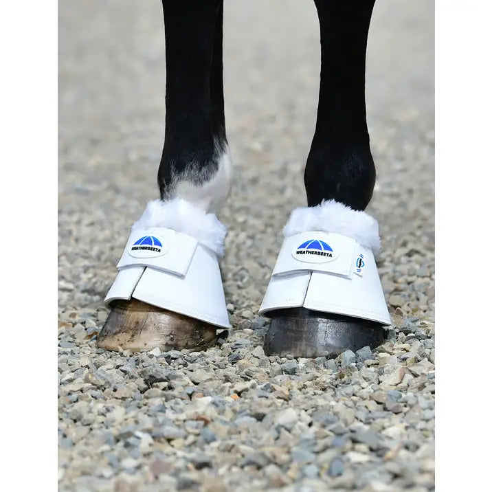 Weatherbeeta Tough-Tec Fleece Trim Bell Boots - White