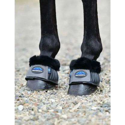 Weatherbeeta Tough-Tec Prime Fleece Trim Rubber Bell Boots - Black Grey