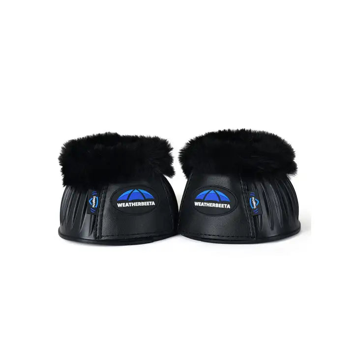 Weatherbeeta Tough-Tec Prime Fleece Trim Rubber Bell Boots - Black