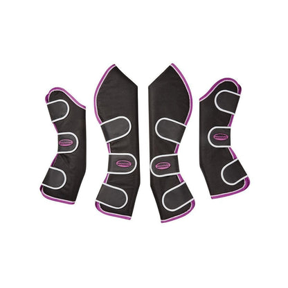 Weatherbeeta Wide Tab Long Travel Boots - Black Purple White