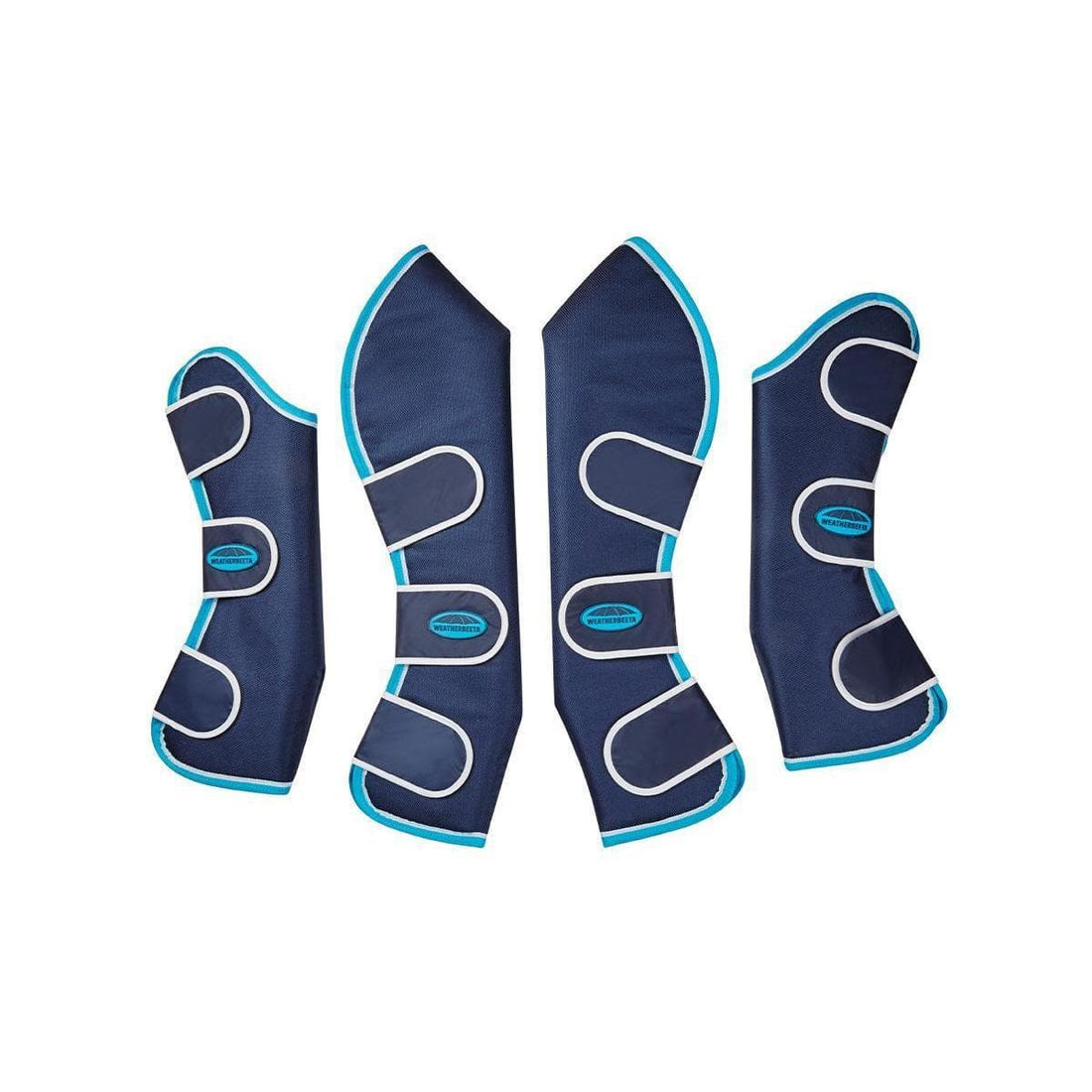 Weatherbeeta Wide Tab Long Travel Boots - Navy Blue White