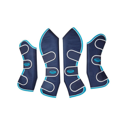 Weatherbeeta Wide Tab Long Travel Boots - Navy Blue White