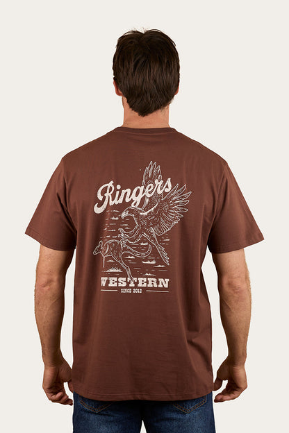 Wedge-tail Rampage Mens Loose Fit T-Shirt - Chocolate Back