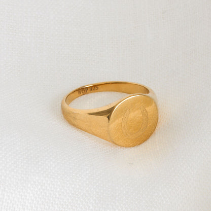 Whistle &amp; Pop Trailblazer Trusty Steed Horseshoe Signet Ring