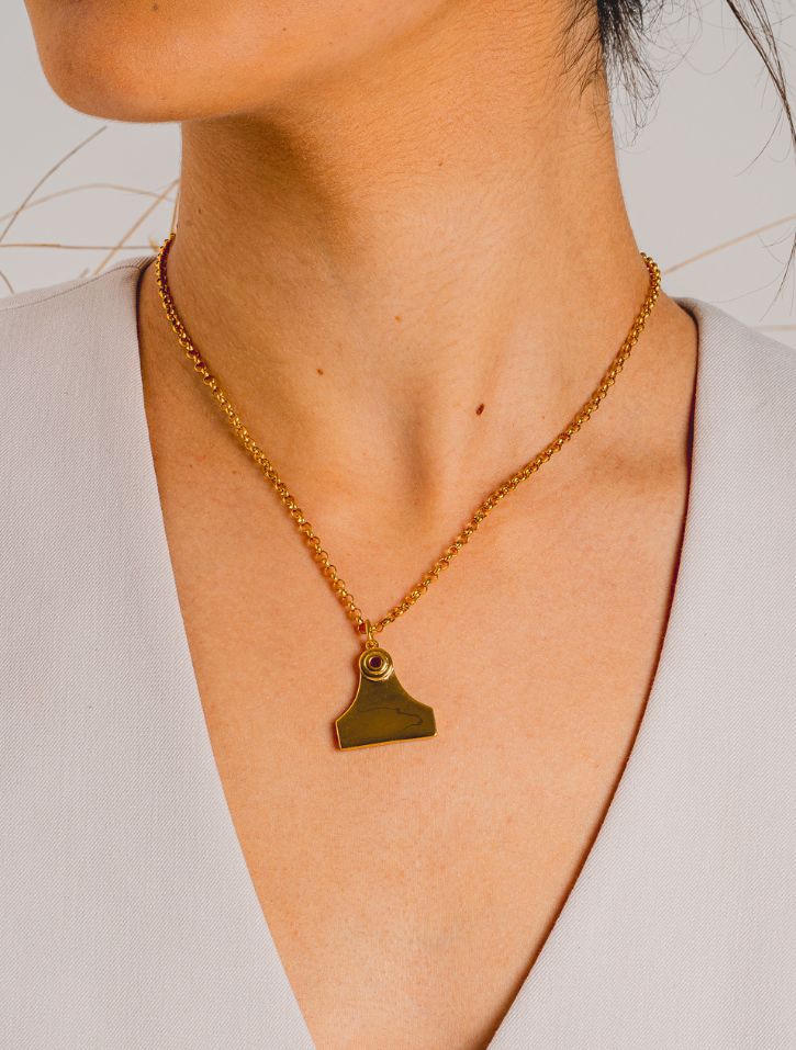 Whistle &amp; Pop High Country Cattle Tag Necklace Silver