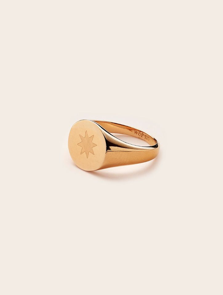 Whistle &amp; Pop Starkeeper Bright Star Signet Ring