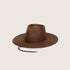Will & Bear Austin Straw Wide Brim Hat - Brown Front View