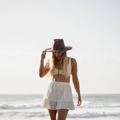 Will &amp; Bear Austin Straw Wide Brim Hat - Sand