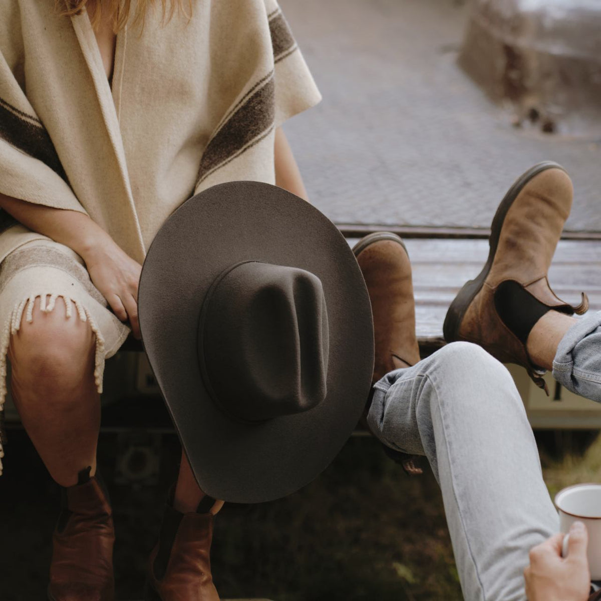 Will &amp; Bear Buck Felt Cowboy Hat - Smoke Back View
