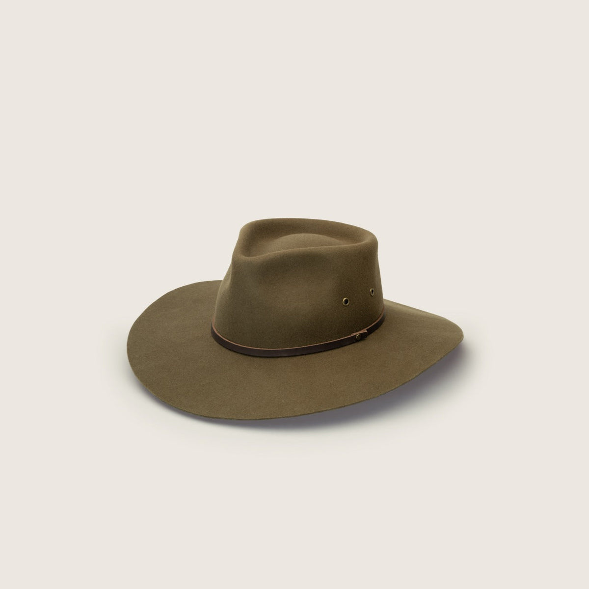 Will &amp; Bear Explorer Wide Brim Felt Country Hat - Olive Front