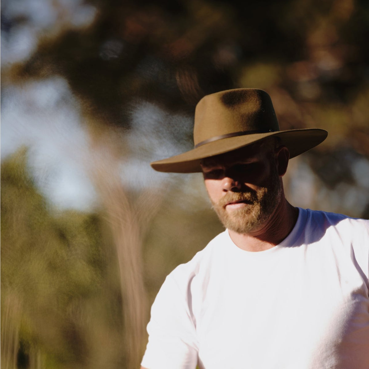 Will &amp; Bear Explorer Wide Brim Felt Country Hat - Olive