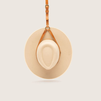 Will &amp; Bear Leather Hat Holder | Tan Travel Strap - Front