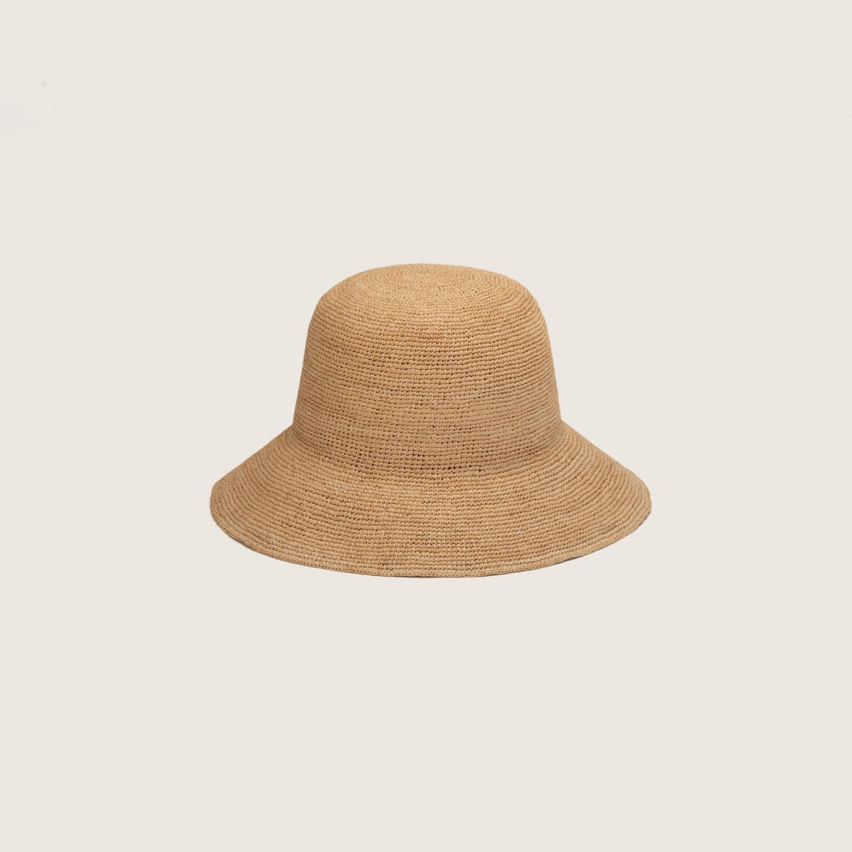 Will &amp; Bear Sunny Crushable Straw Bucket Hat - Sand Front View