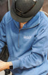BARE Equestrian Quarter Zip Teddy Pullover Sweater - Windsor Blue