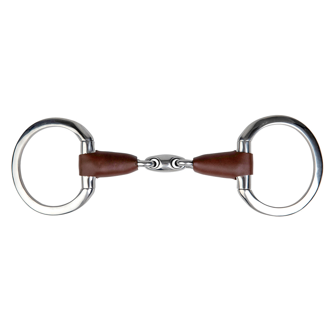 Metalab Leather Eggbutt Snaffle Double Jointed 135mm