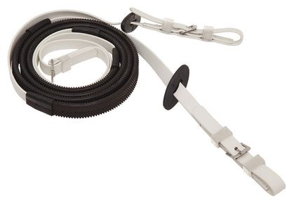 Zilco Race &amp; Exercise Reins 16mm / Buckle End (Black Grip) / White