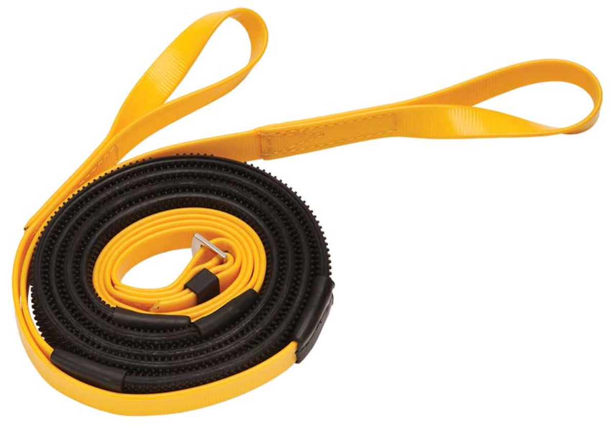 Zilco Race &amp; Exercise Reins 16mm / Loop End (Black Grip) / Yellow