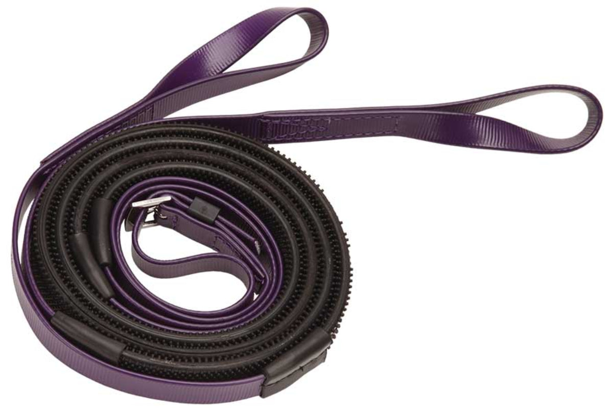Zilco Race &amp; Exercise Reins 16mm / Loop End (Black Grip) / Purple