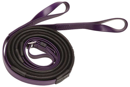 Zilco Race &amp; Exercise Reins 16mm / Loop End (Black Grip) / Purple