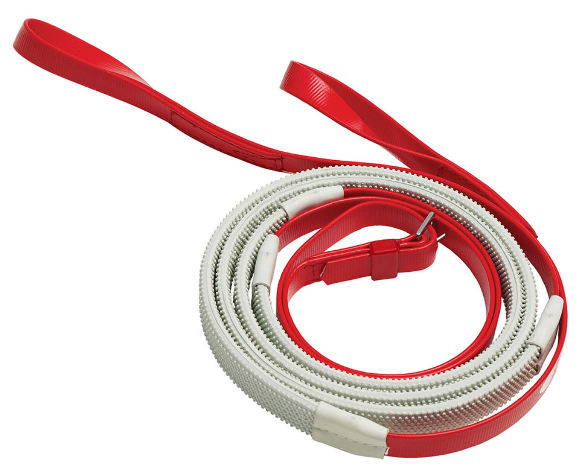 Zilco Race &amp; Exercise Reins 16mm / Loop End (White Grip) / Red