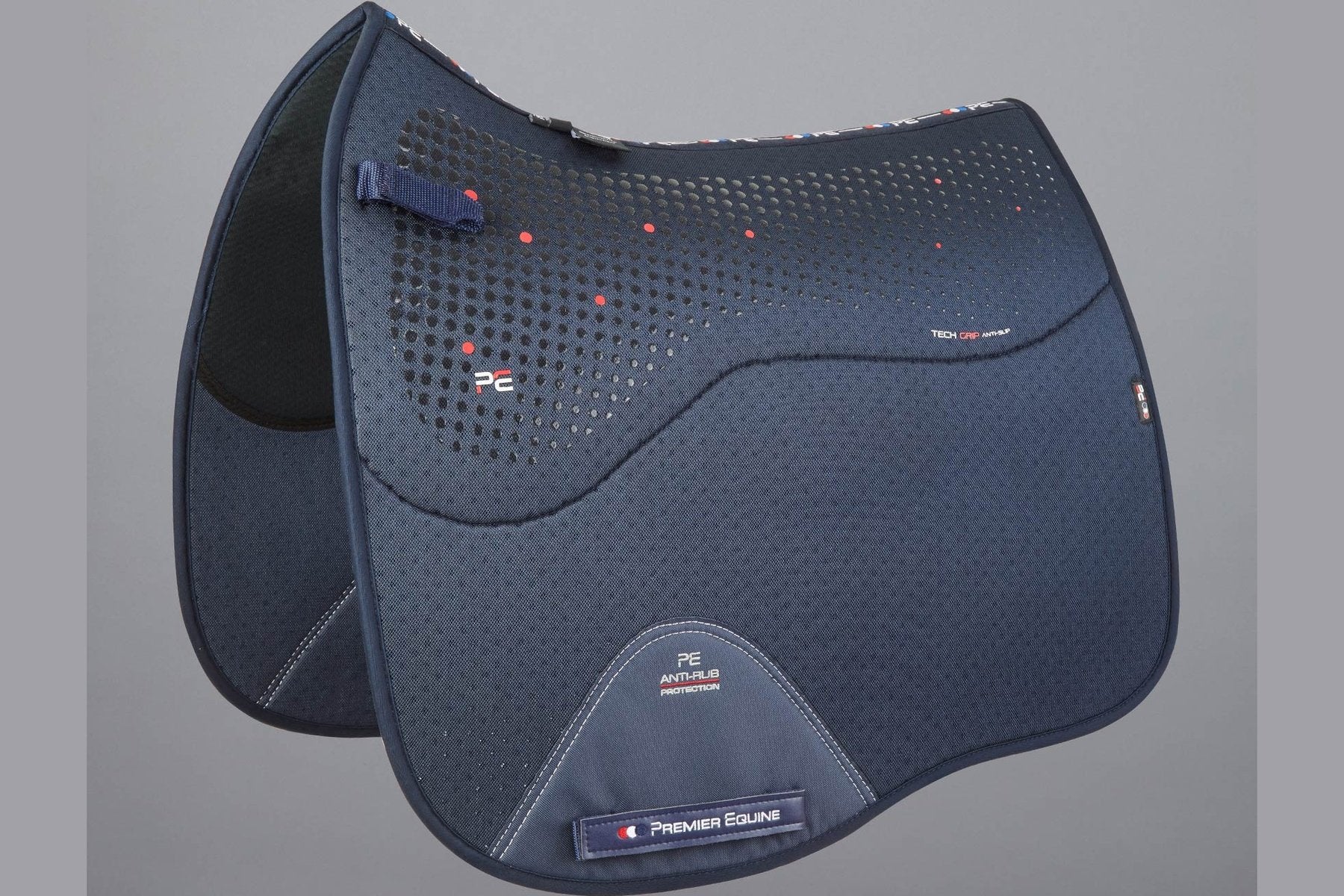 Description:Close Contact Airtechnology Anti-Slip Dressage Square_Colour:Navy_Position:1