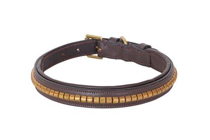 Cavallino Brass Clincher Leather Dog Collar