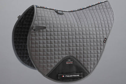 Description:Close Contact Cotton Cross Country Saddle Pad_Colour:Grey_Position:1