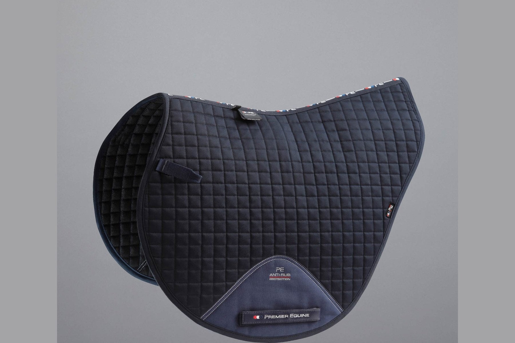 Description:Close Contact Cotton Cross Country Saddle Pad_Colour:Navy_Position:1