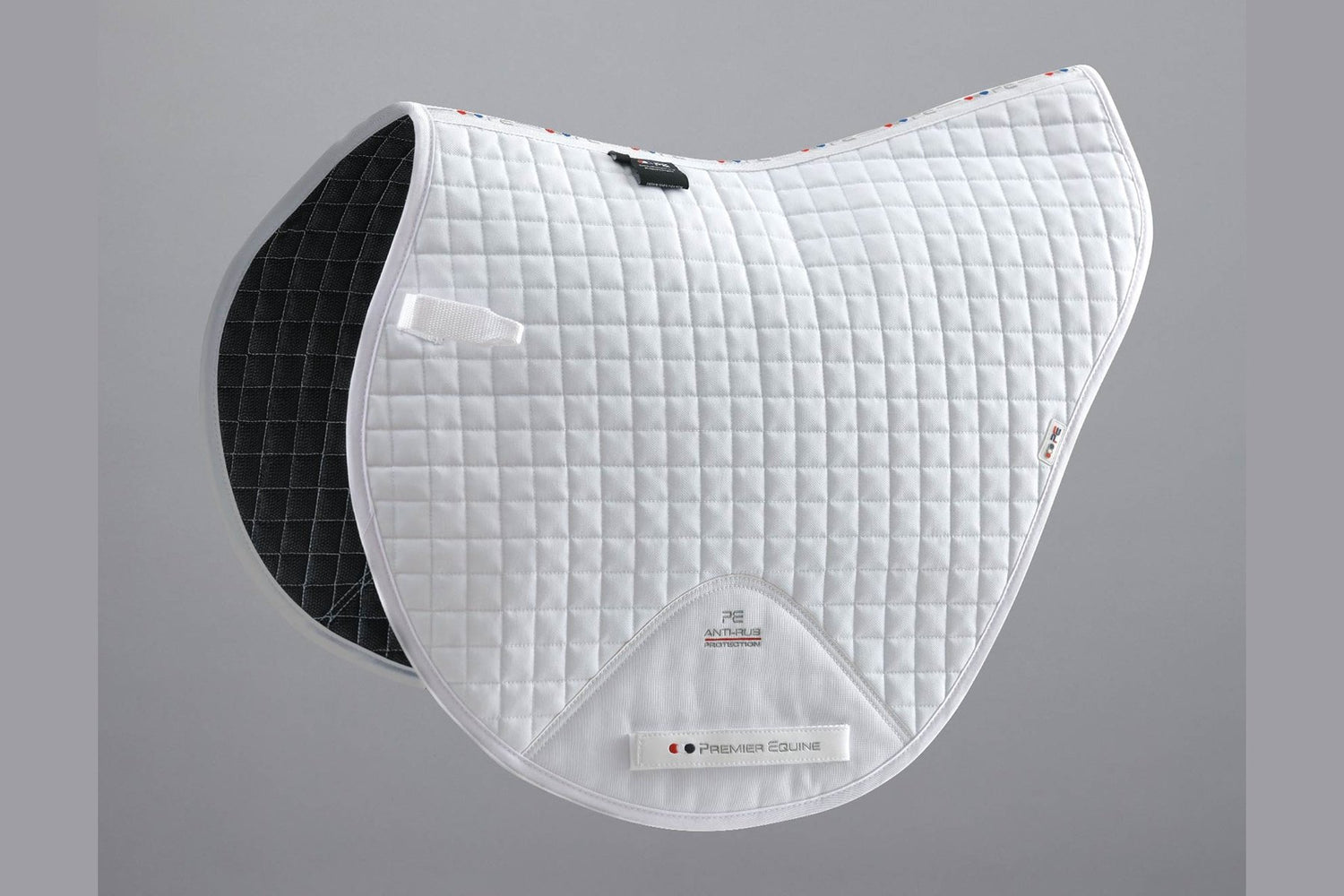 Description:Close Contact Cotton Cross Country Saddle Pad_Colour:White_Position:1