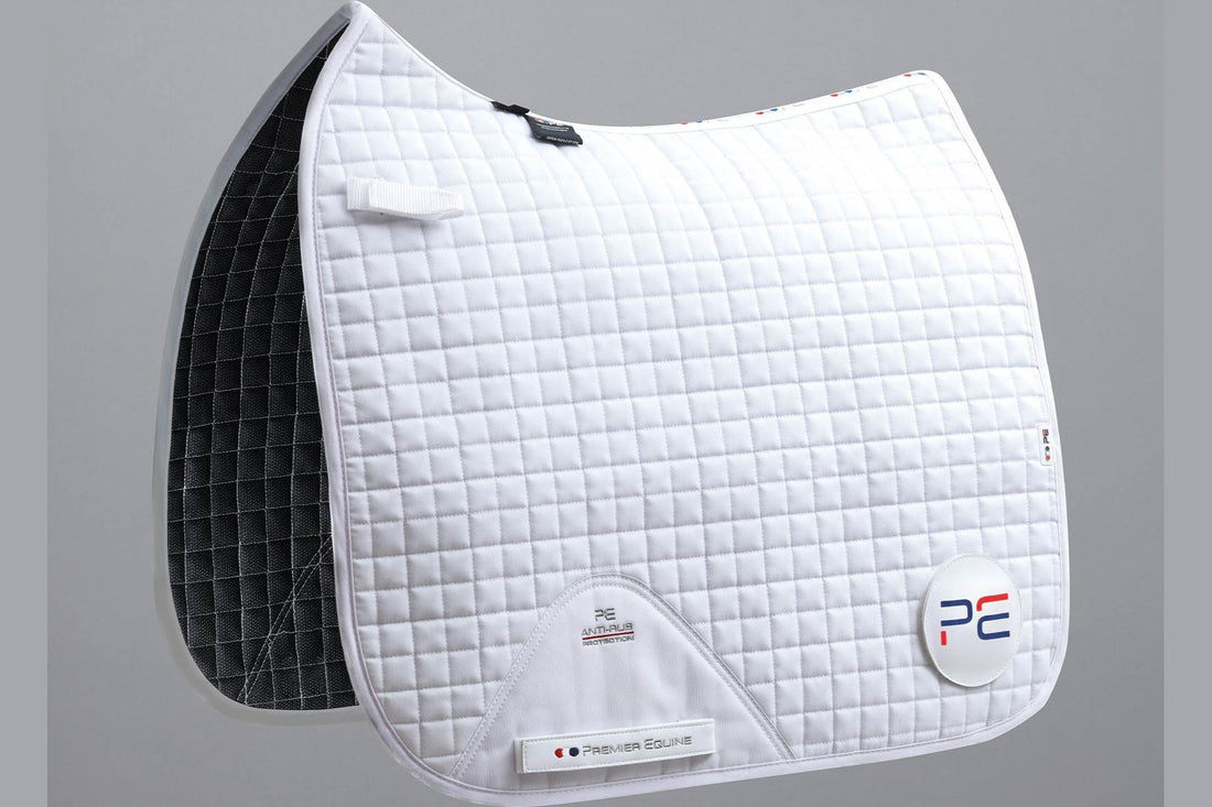 Description:Close Contact Cotton Dressage Competition Saddle Pad_Colour:White_Position:1