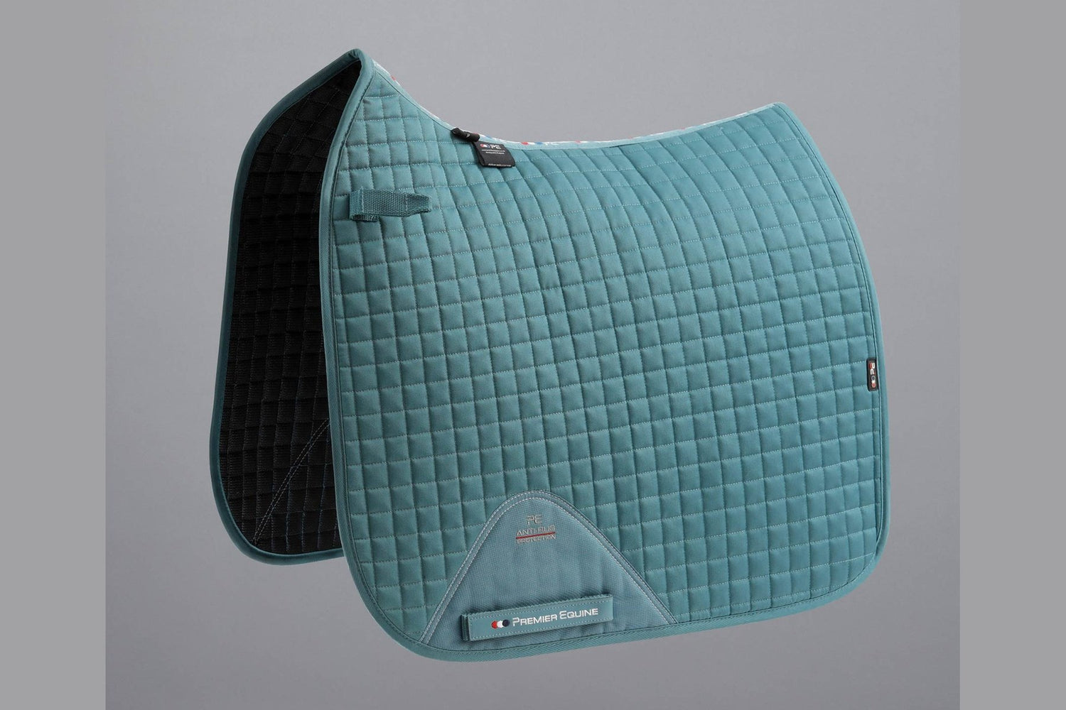 Description:Close Contact Cotton Dressage Saddle Pad_Colour:Turquoise_Position:1